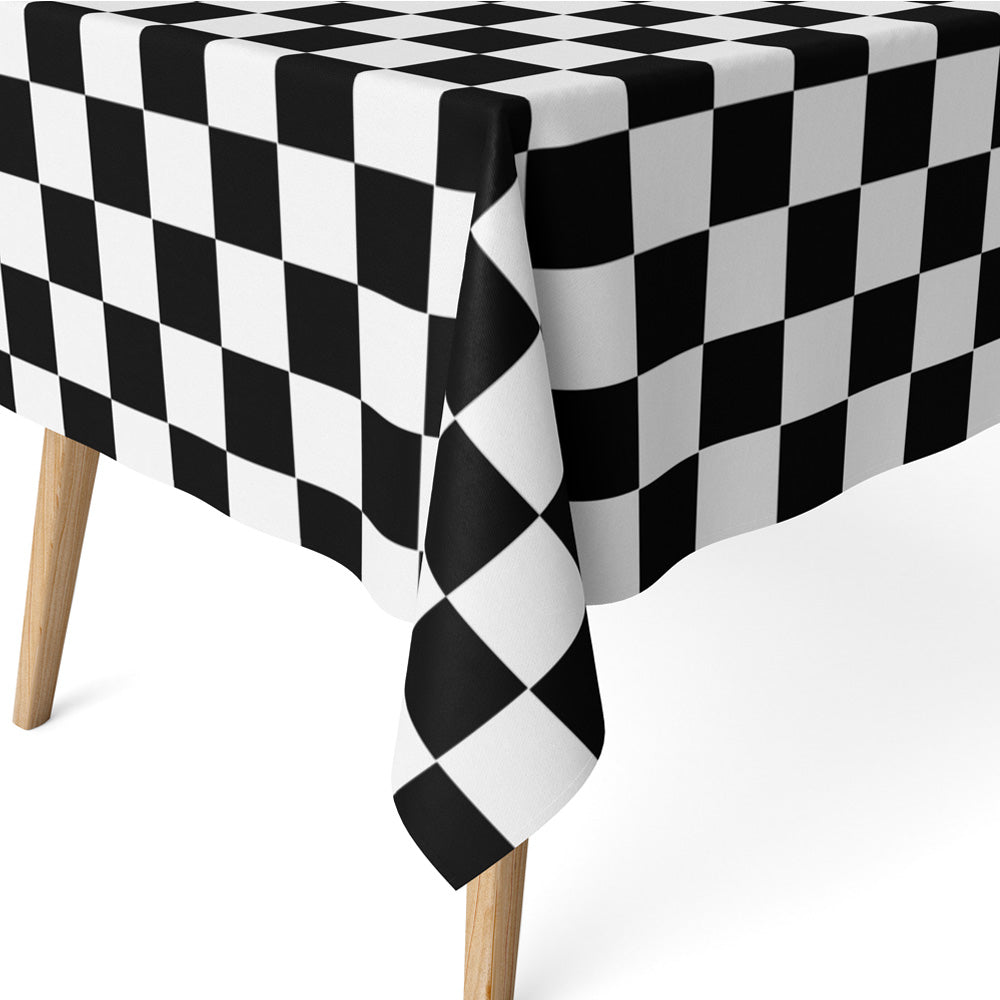 [ 2 Rolls Black Checkered ] Gingham Picnic / Party Plastic Tablecloth Roll, Disposable Picnic Colored Table Cloth On a Roll with Self Cutter Box, Indoor/Outdoor, by Clearly Elegant (2 Black Gingham)