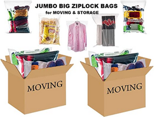 30 Pack Large Big Zip Lock Zipper Reclosable Storage Plastic Bags