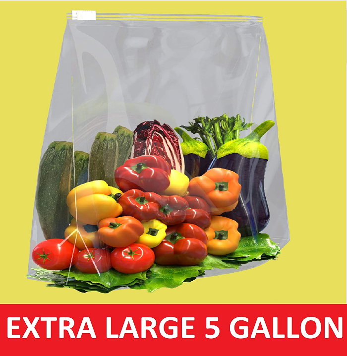 [ 10 Count ] Slider 2 Gallon Food Storage Freezer Bags, Stand & Expand Big Resealable Zipper Bags, for Meat, Kitchen, Office, Clothing, Toys, Seasonal